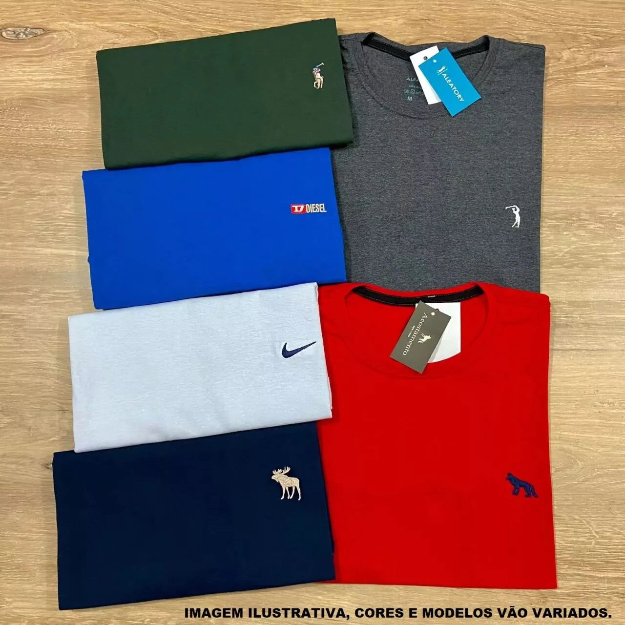 Kit 6 Camisetas Masculinas Premium - Malha Peruana