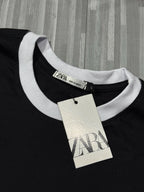 CAMISETA BÁSICA ZARA GOLA ( PRETO )
