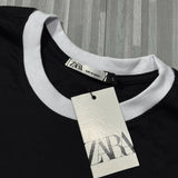 CAMISETA BÁSICA ZARA GOLA ( PRETO )