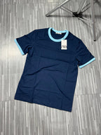 CAMISETA BÁSICA ZARA GOLA ( AZUL )